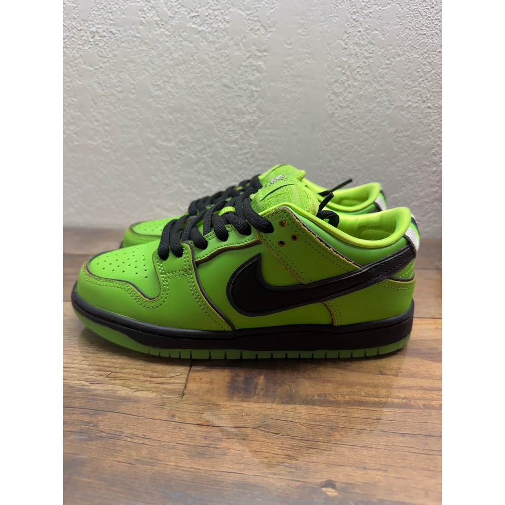Nike SB Dunk Low Powerpuff Girls Buttercup Mean Green Black Mens 4 Women 5.5